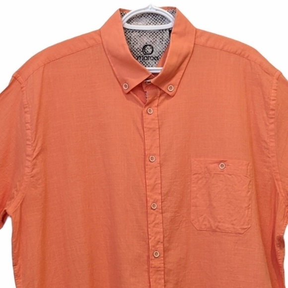 2/$20 Marco stretchy button down orange shirt 1XB - Picture 3 of 7